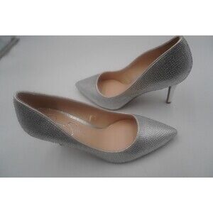 Jessica Simpson Lindiza Silver Sparkly Rhinestone Pointed Toe Stiletto Pumps 8M